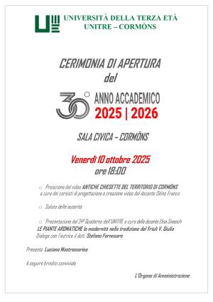 Cerimonia di Apertura del 30° Anno Accademico 2025-2026 